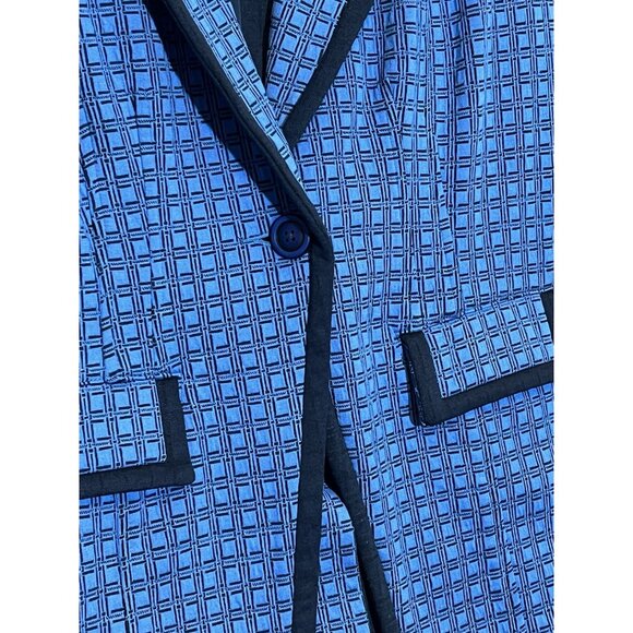 CAbi Scholarship Knit Blazer Jacket Medium Size Navy Blue Stretch Career Work - Picture 7 of 14